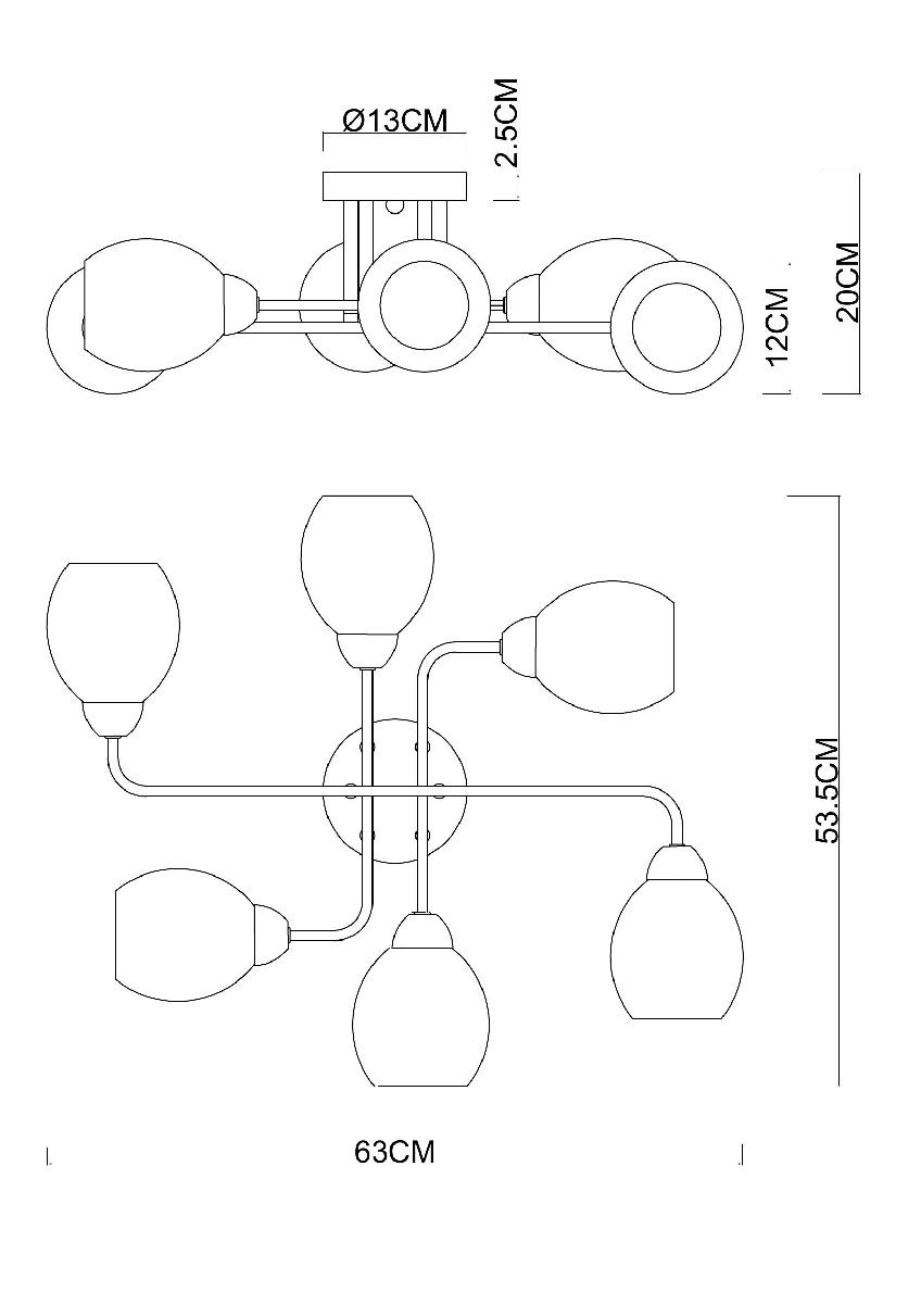 Потолочная люстра Arte Lamp Andrea A8141PL-6BK