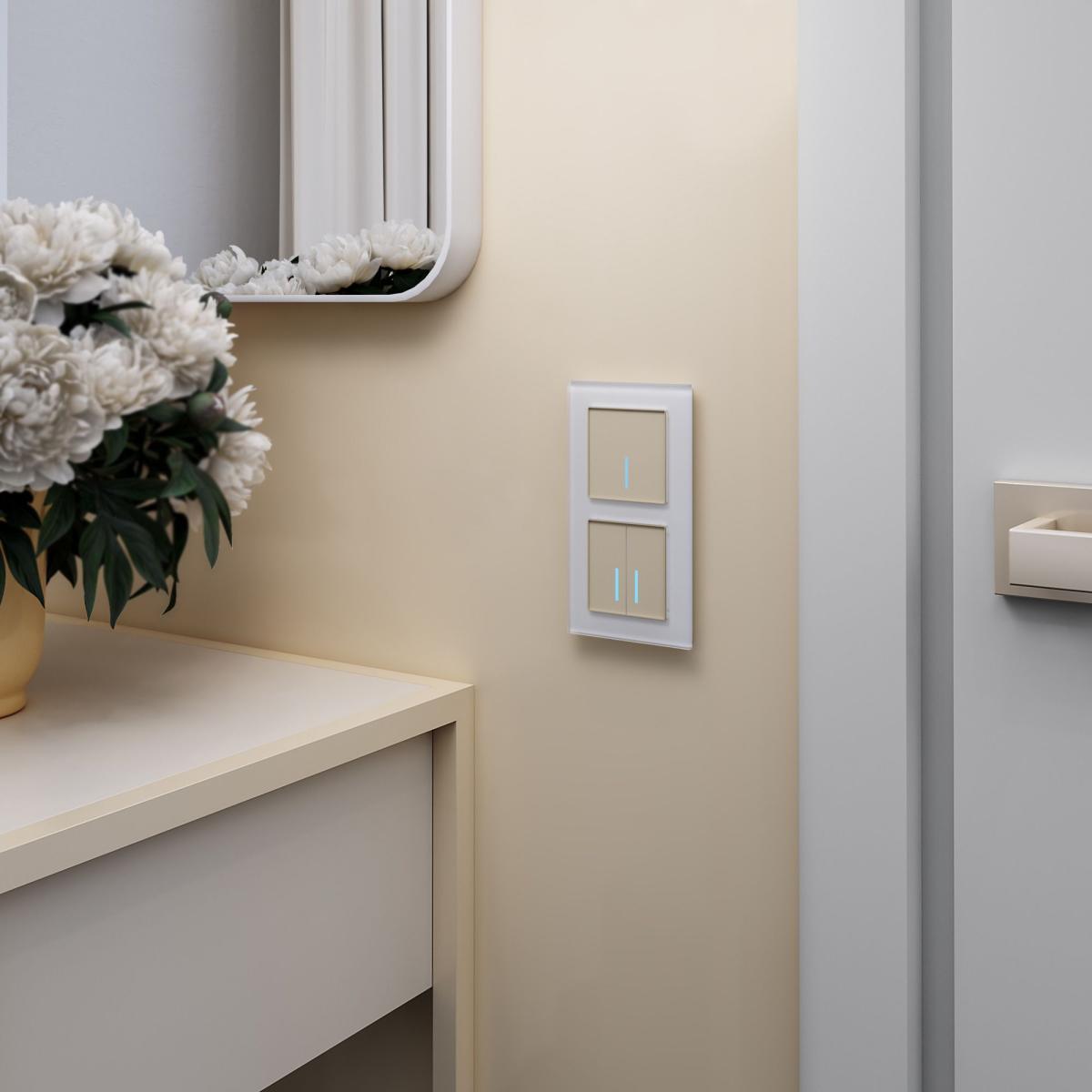 Сенсорный выключатель двухклавишный с функцией Wi-Fi Werkel шампань W4520611 4690389171307