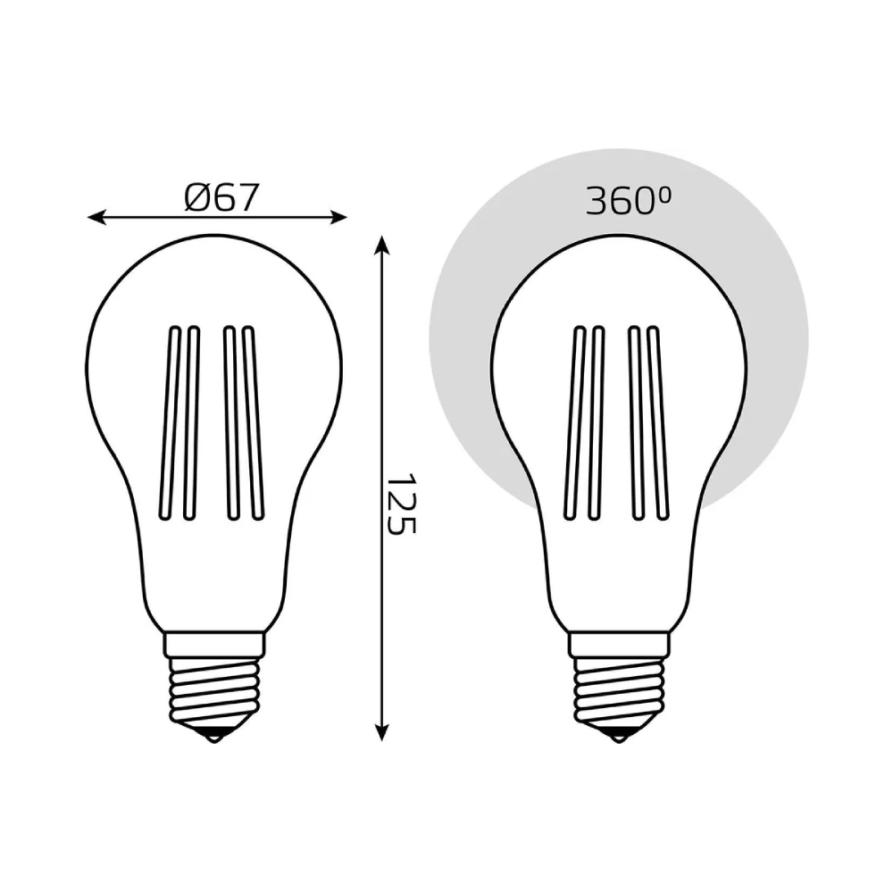 Светодиодная филаментная лампа Gauss Basic Filament E27 23W 4100K 40712232