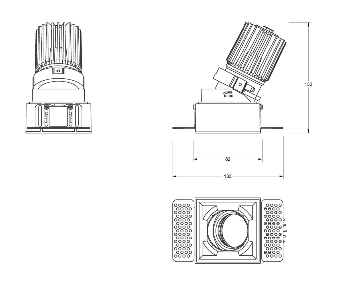 Встраиваемый светильник Fiberli MR1215 (квадратная рамка) 12130106