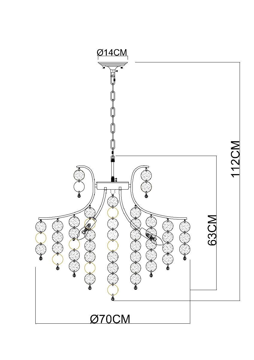 Подвесная люстра Arte Lamp Pipirima A4089LM-8AB