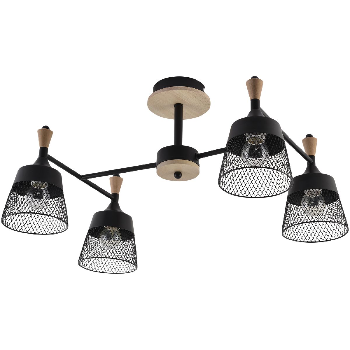 Люстра на штанге Reluce 01492-0.3-04 BK+WOOD УЦ