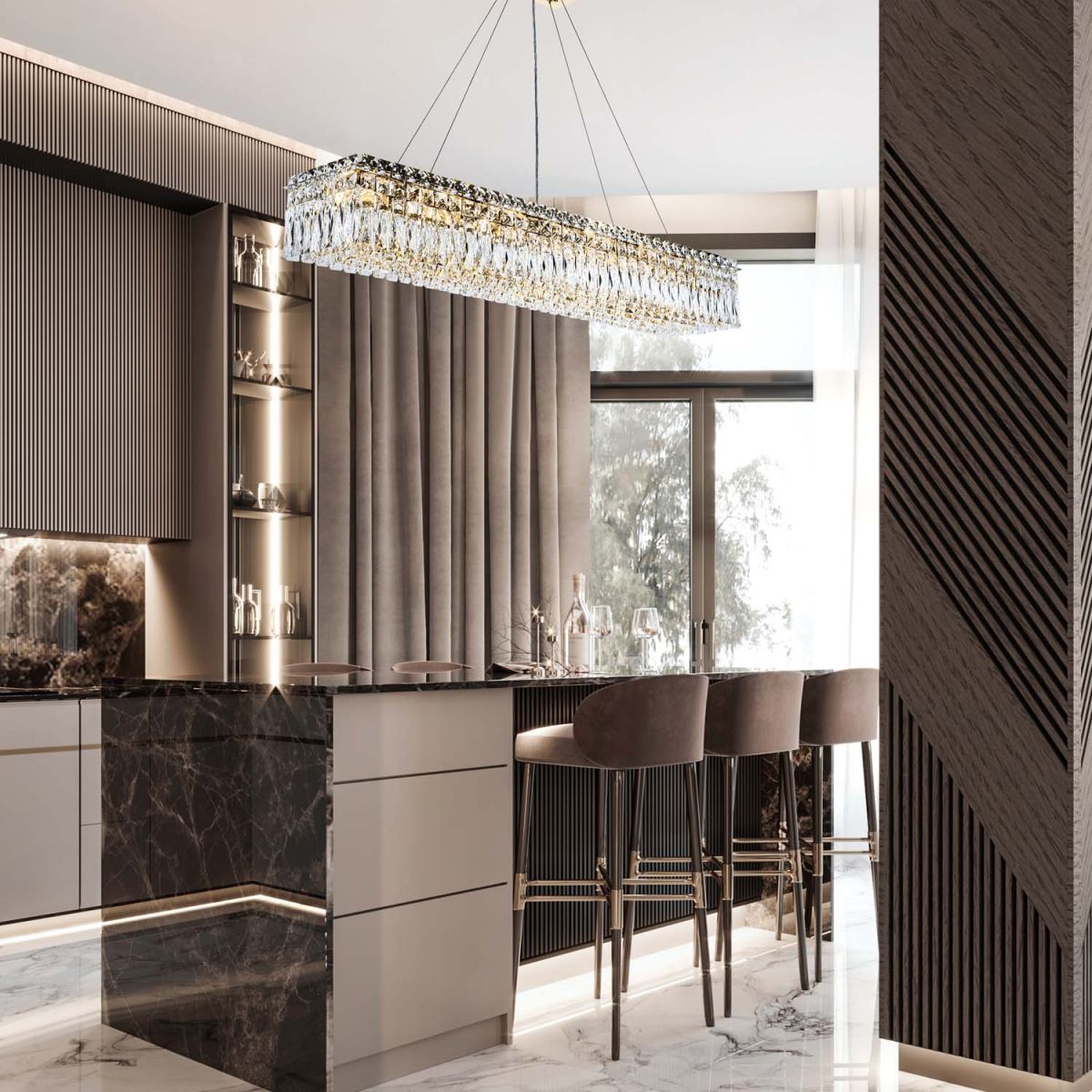 Подвесная люстра Modelux ML.7084.1200 GD