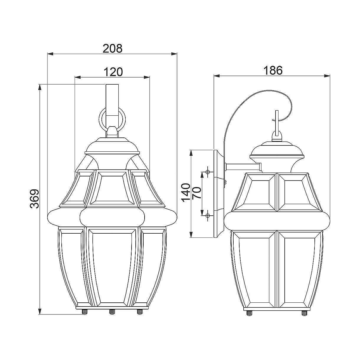 Уличный настенный светильник Quoizel QZ-NEWBURY2-M-PB