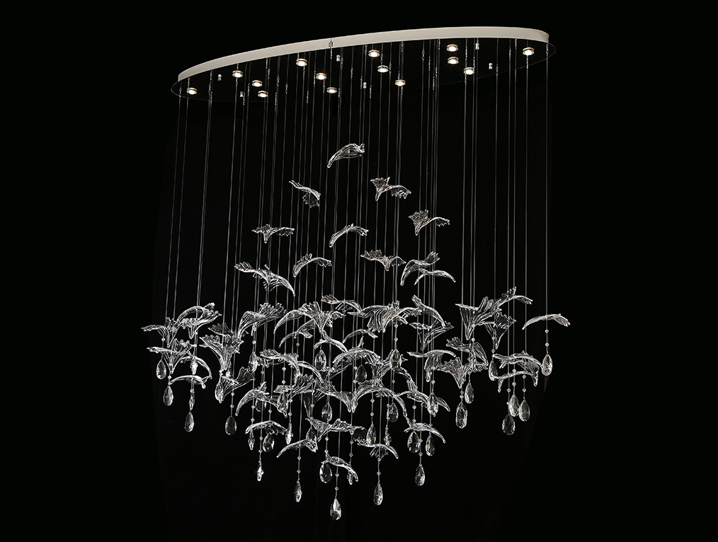 Подвесная люстра Newport 8220/140 С oval chrome, clear glass М0070752