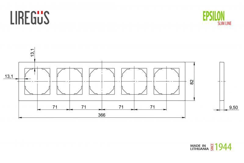 Рамка пятиместная Liregus Epsilon 28-092