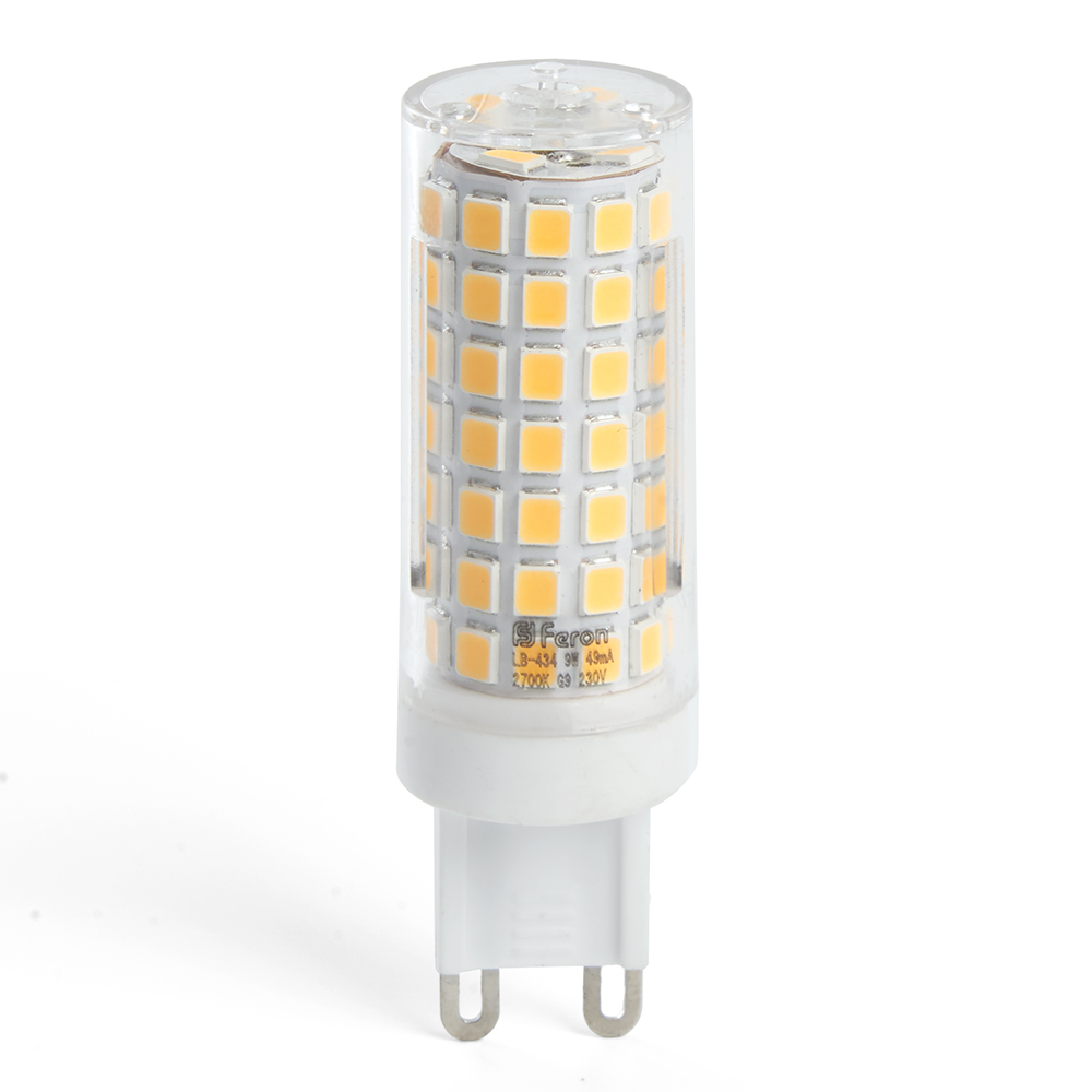 Лампа светодиодная Feron G9 9W 6400K капсульная LB-434 38148
