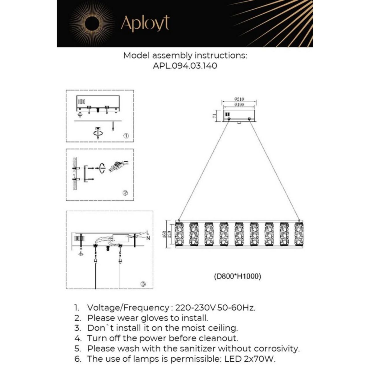 Подвесная люстра Aployt Pietro APL.094.03.140