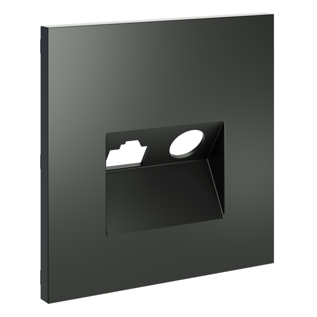 Накладка для розетки TV+RJ45 кат. 6 Voltum S70 (титан) VLS002706