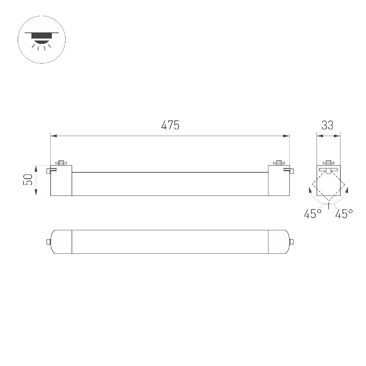 Трековый однофазный светильник Arlight LGD-NEPTUN-2TR-L475-20W Day4000 051918