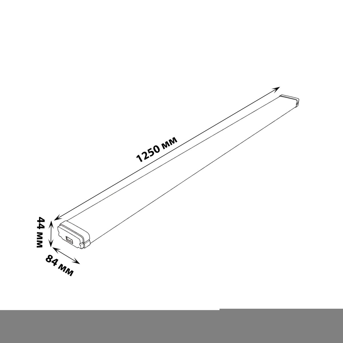 Линейный подвесной светильник Uniel ULO-K21A 40W/4000K/L125/K IP65 WHITE UL-00013700