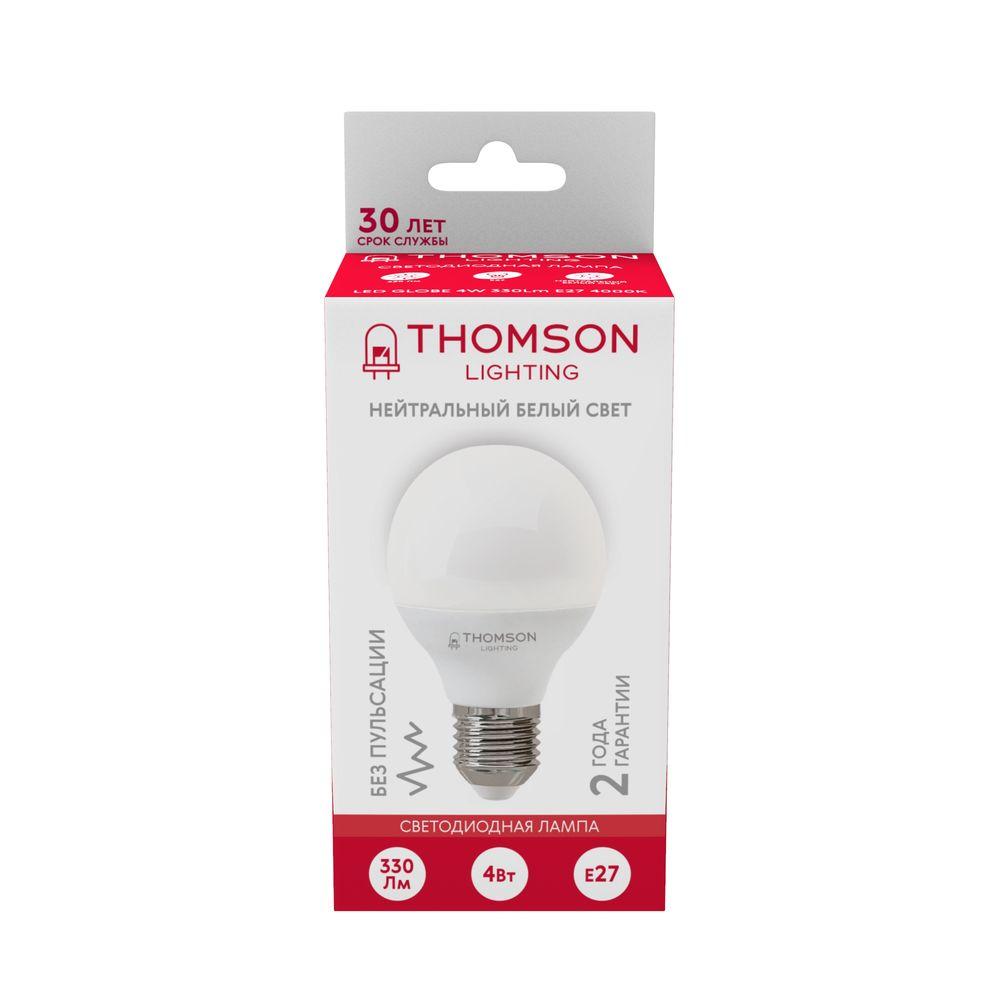 Лампа светодиодная Thomson E27 4W 4000K шар матовый TH-B2362