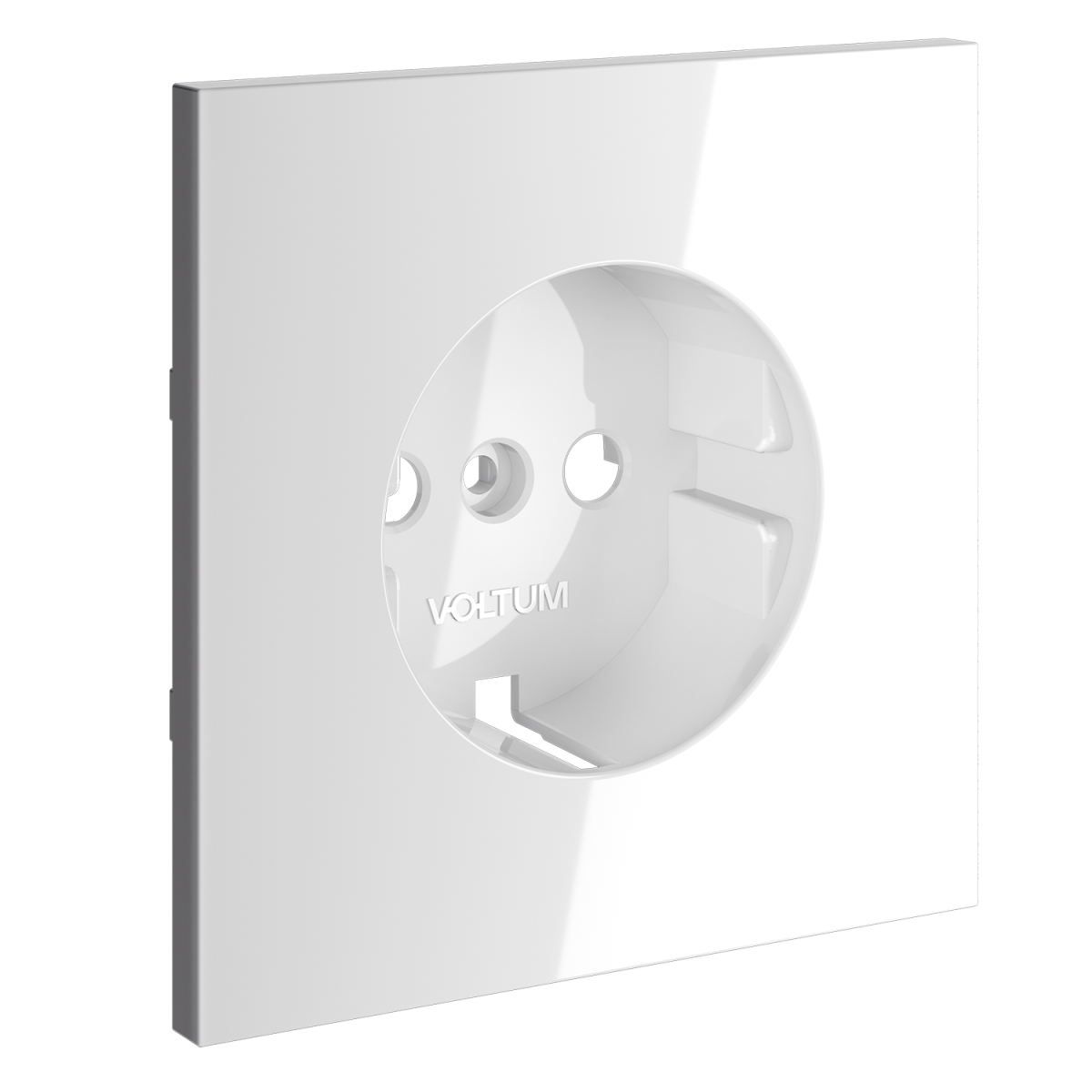 Накладка для розетки с заземлением Voltum S70 (белый глянцевый) VLS000601