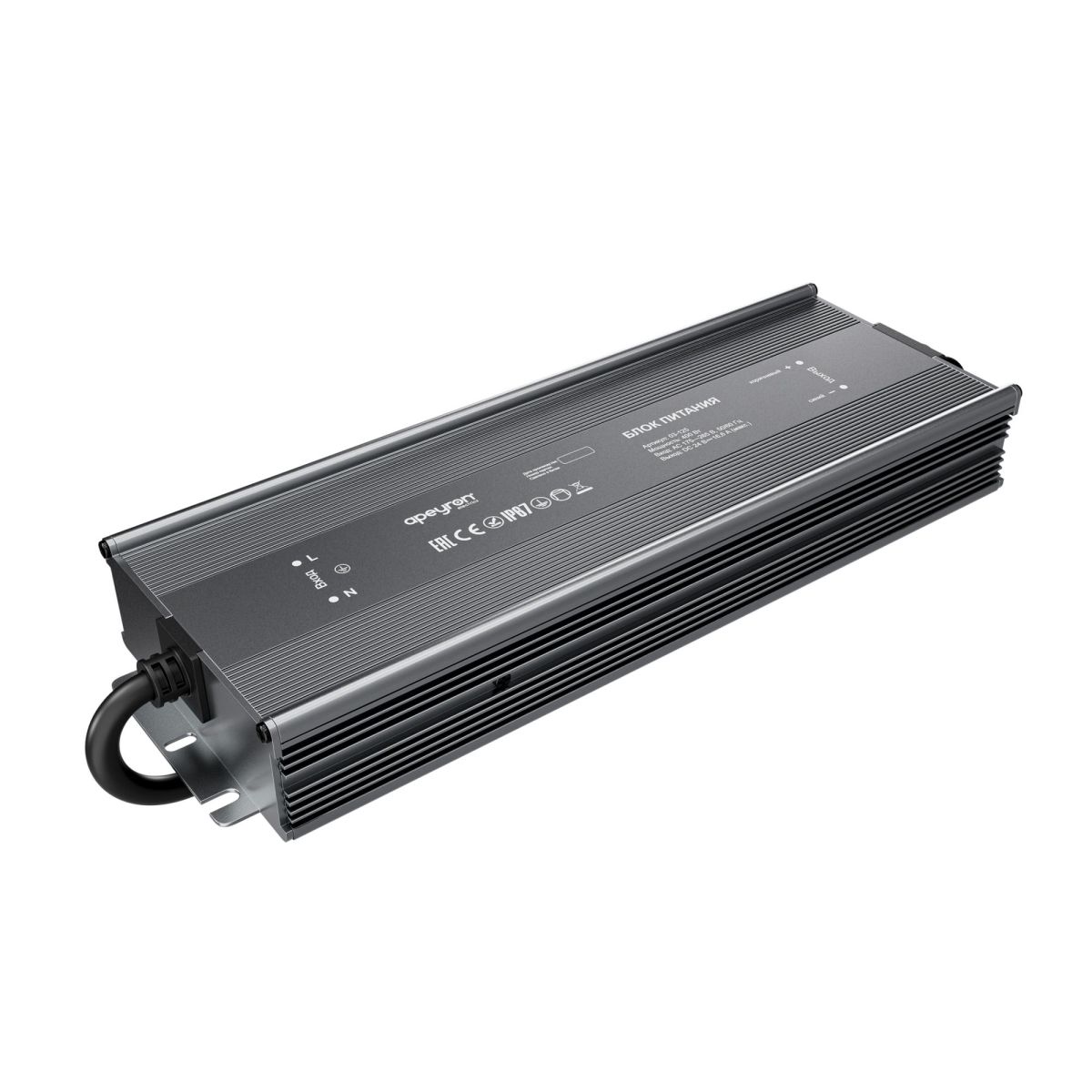 Блок питания Apeyron 24В 400Вт 175-265В 16,6А IP67 03-125