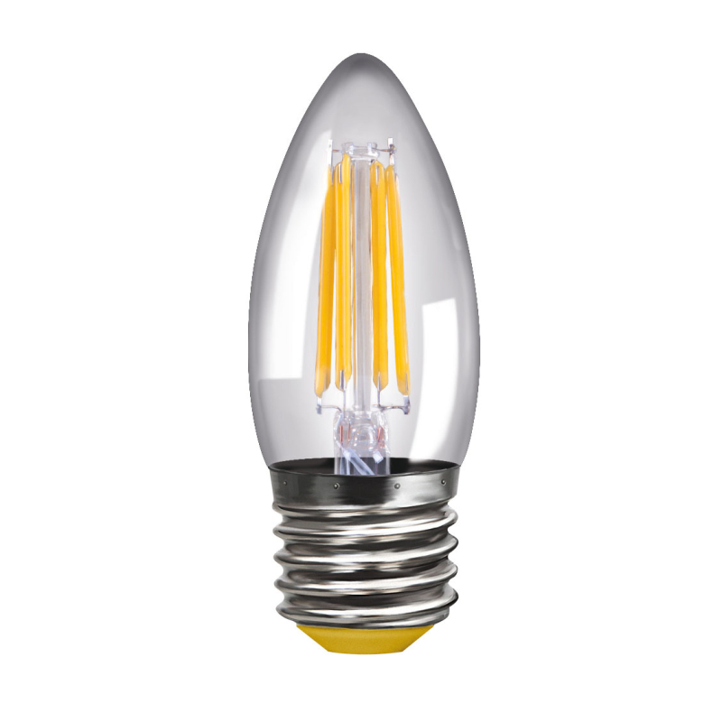 Лампа светодиодная филаментная Voltega E27 4W 4000К свеча прозрачная VG10-C1E27cold4W-F 8335