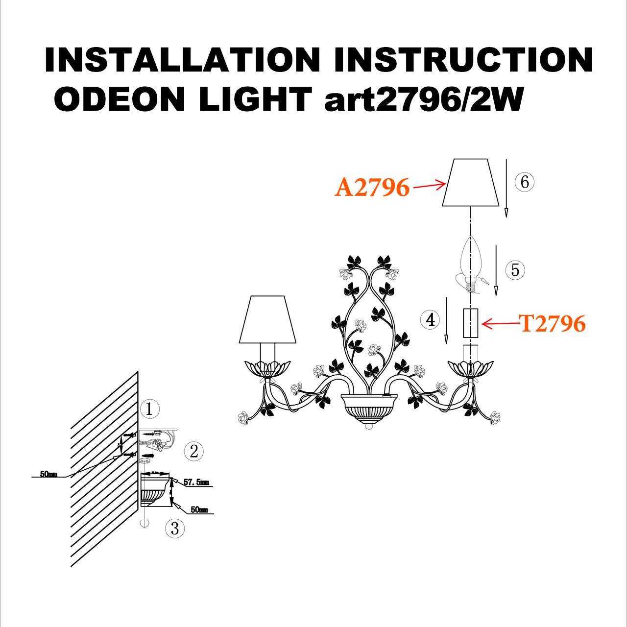Бра Odeon Light Tender 2796/2W