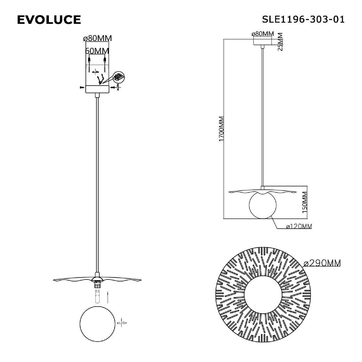 Подвесной светильник Evoluce Lorea SLE1196-303-01