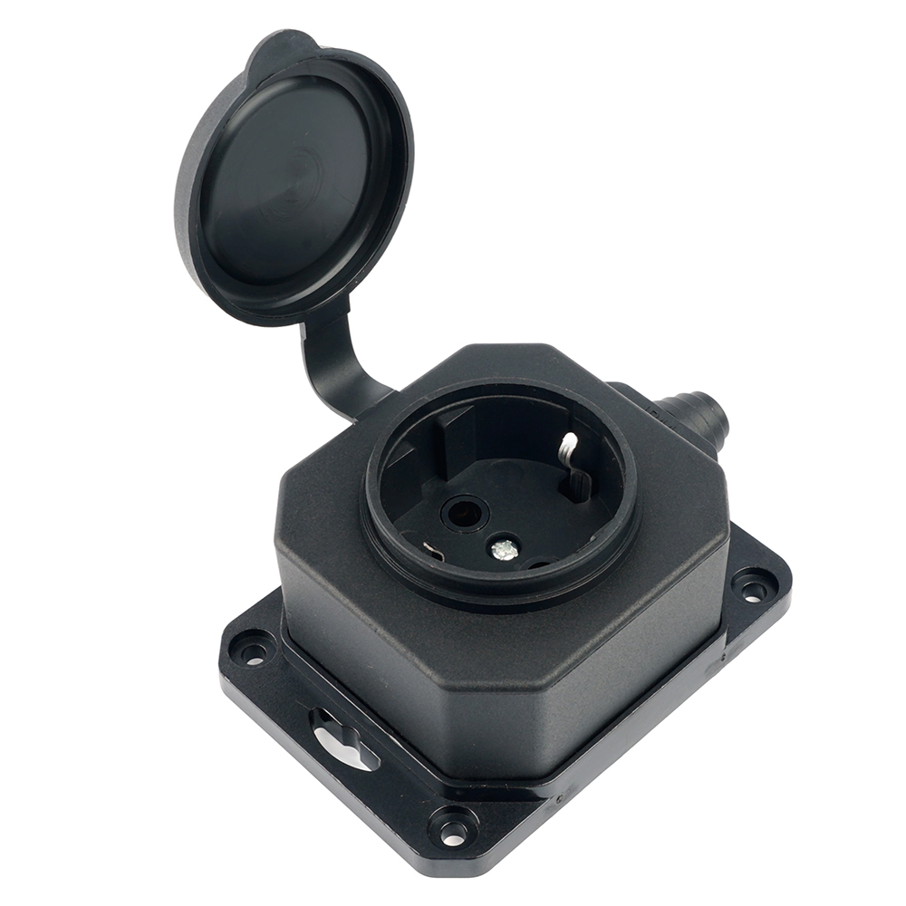 Розетка переносная 1-местная c/з Stekker RST16-1-44 250В 16А IP44 черный 50804