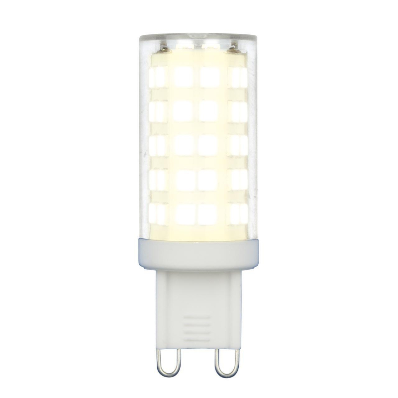 Лампа светодиодная (UL-00006488) Uniel G9 9W 3000K прозрачная LED-JCD-9W/3000K/G9/CL GLZ09TR