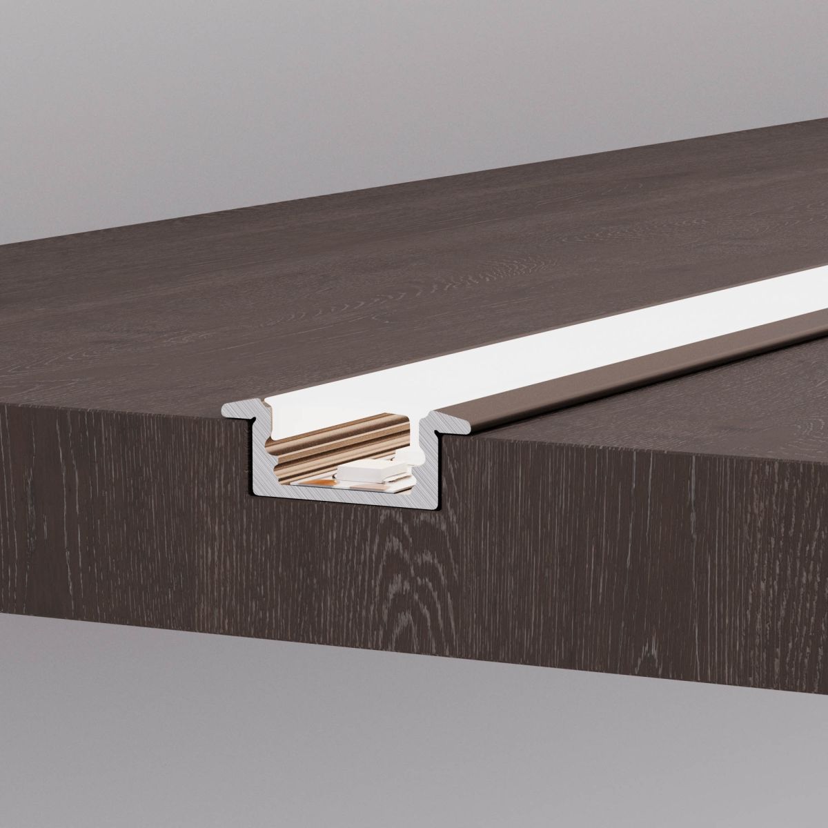 Профиль Arlight LINE-2308-F-2000 ANOD BROWN DEEP (Алюминий) 065811