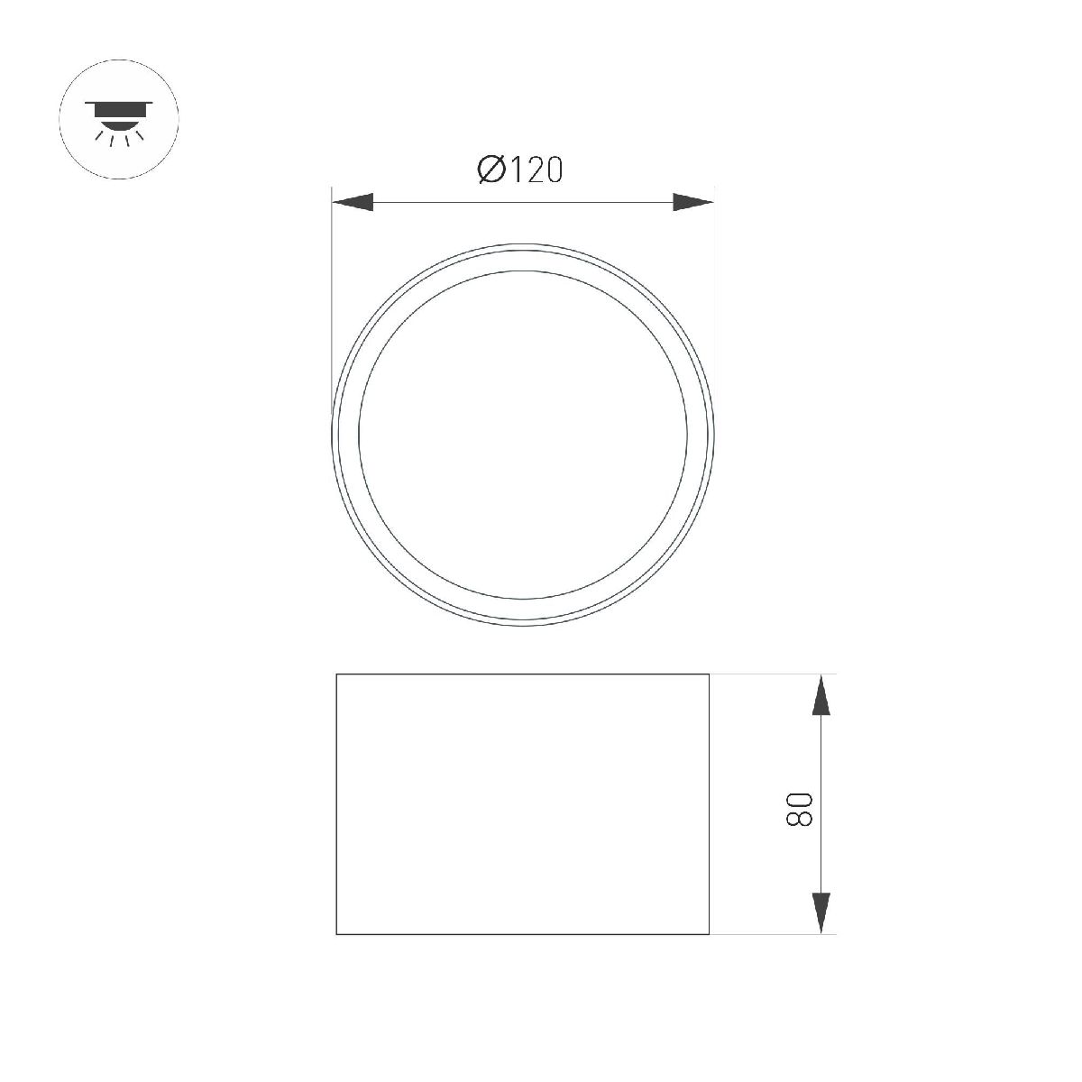 Накладной светильник Arlight SP-BISCOTTO-R120-12W Warm3300-MIX (WH, 80 deg, 230V) 054913