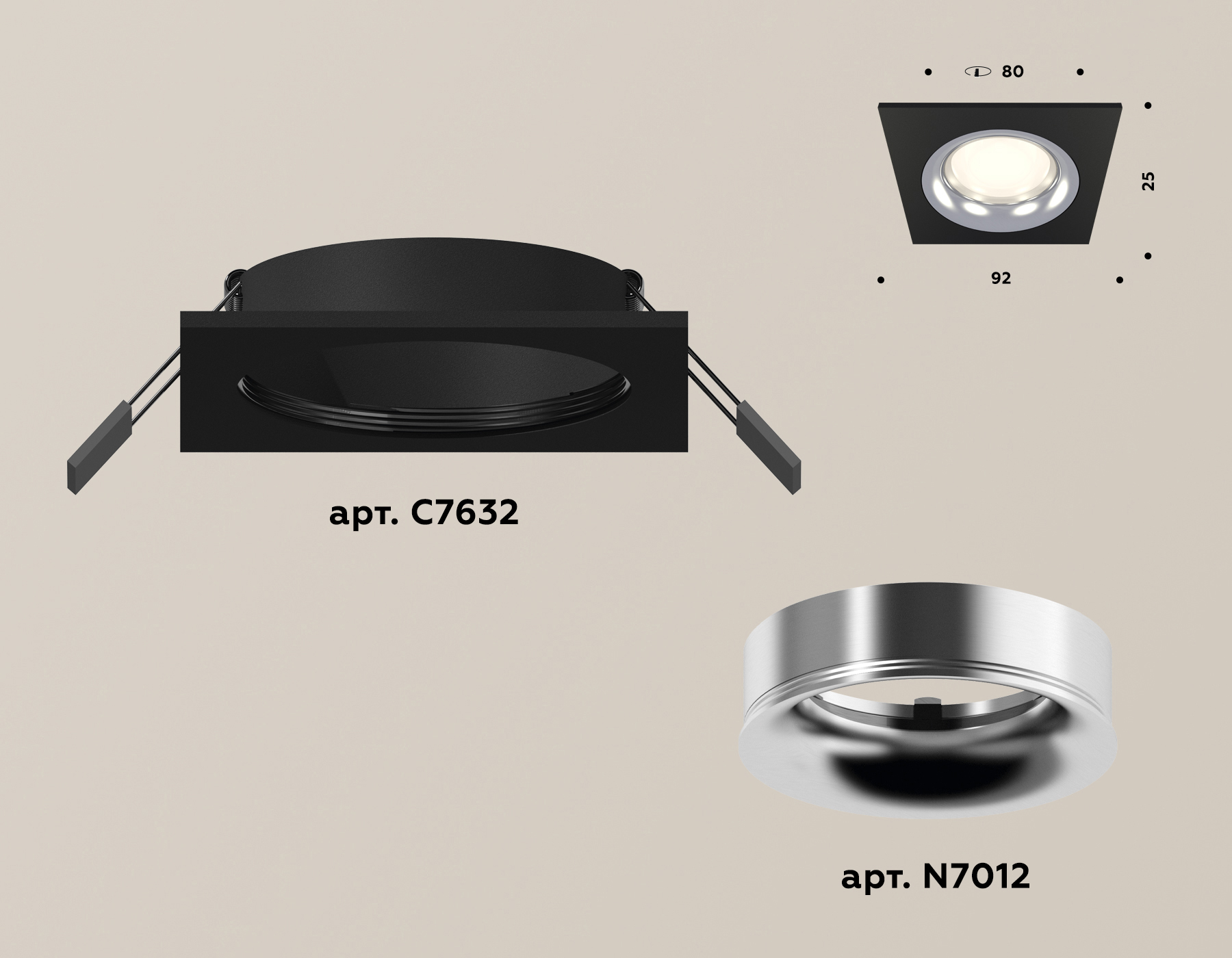 Встраиваемый светильник Ambrella Light Techno XC7632003 (C7632, N7012) в #REGION_NAME_DECLINE_PP#