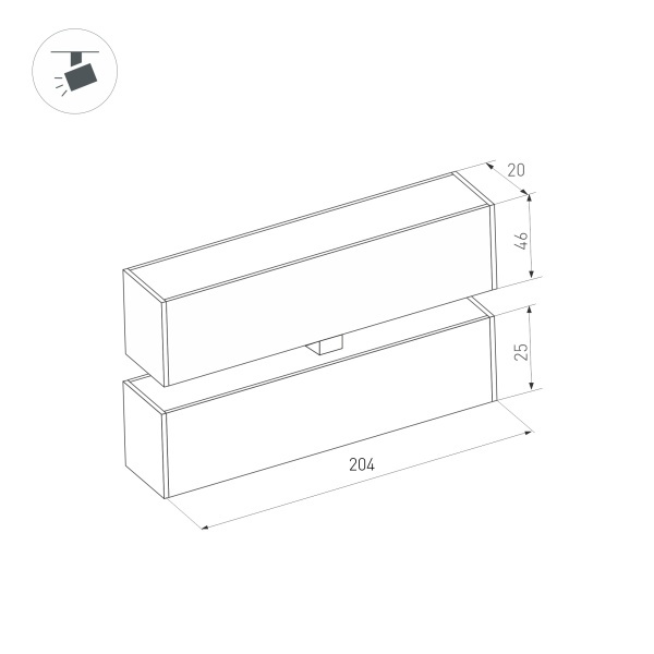 Трековый светильник Arlight MAG-FLAT-FOLD-25-S200-6W 034235