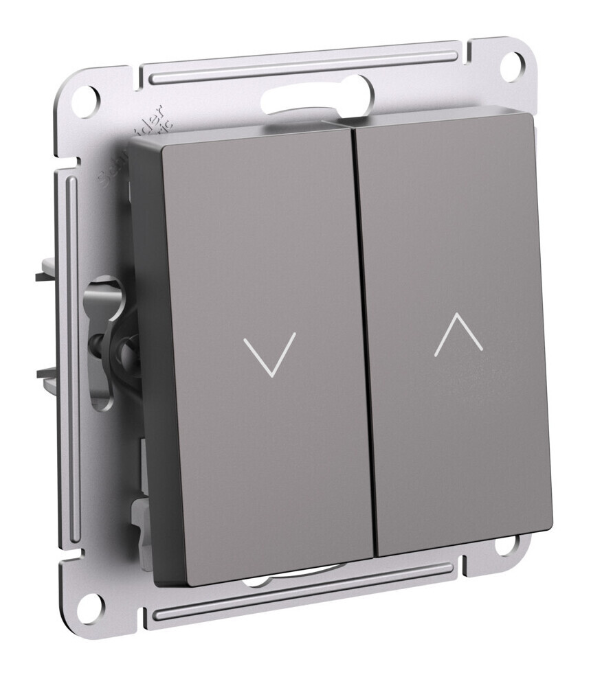 Выключатель 2-клавишный жалюзи, 10А, механизм Systeme Electric AtlasDesign Мокко ATN000619
