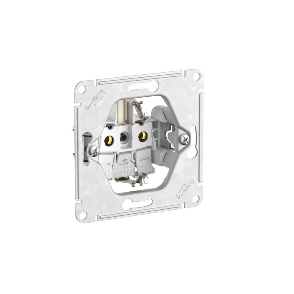 Розетка с зазем. со шт. с прозрач. крыш, 16А, IP44, мех., быстрозажим. Клем Systeme Electric AtlasDesign Aqua Карбон ATN441046S