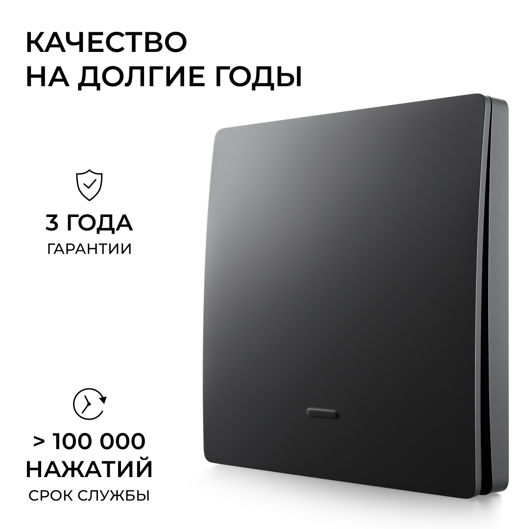 Выключатель кинетический 1кл., IP44, 2,4 ГГц, Smart, чер. Apeyron 04-81