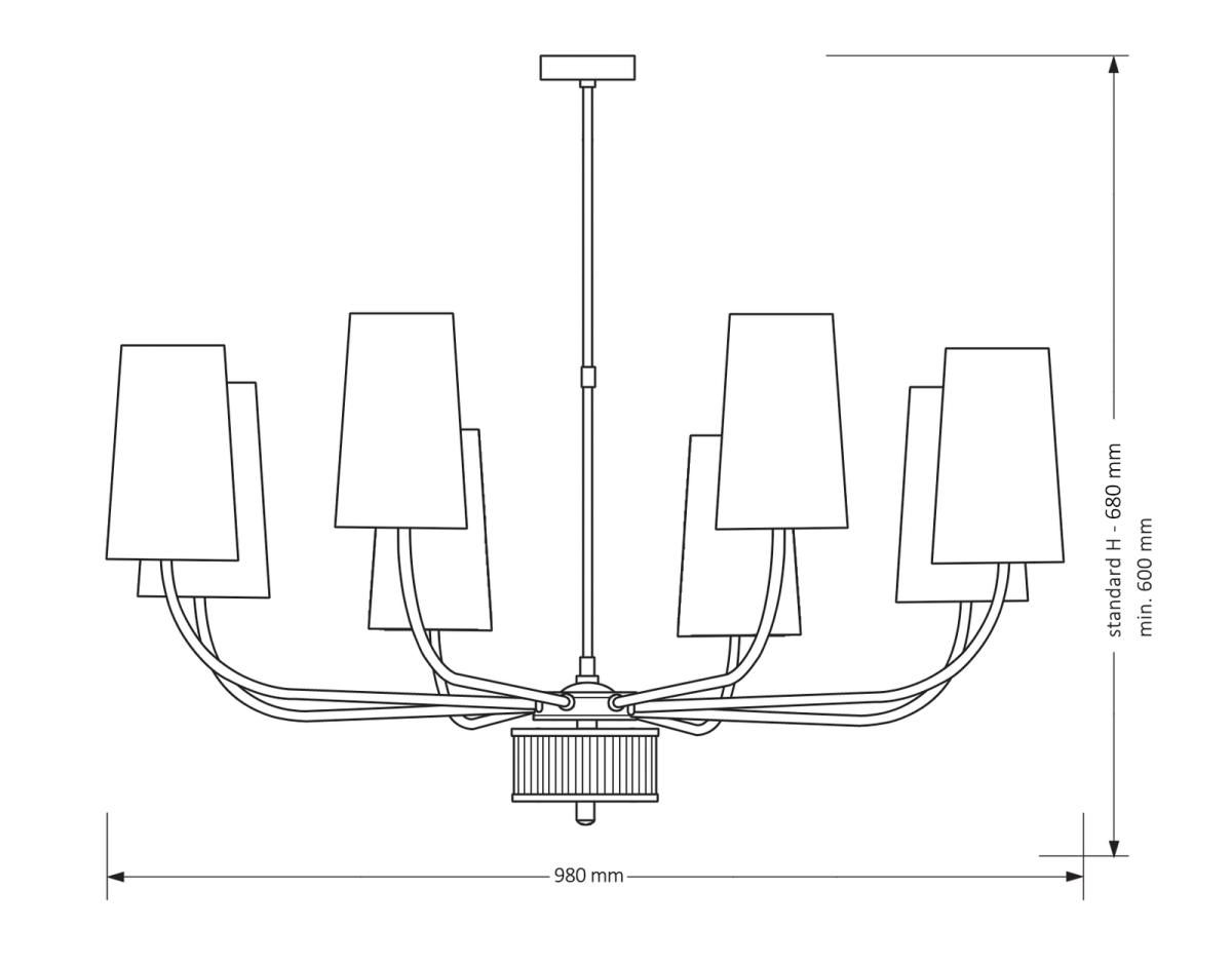Люстра на штанге Kutek Mood Pesaro PES-ZW-8 (CZ)