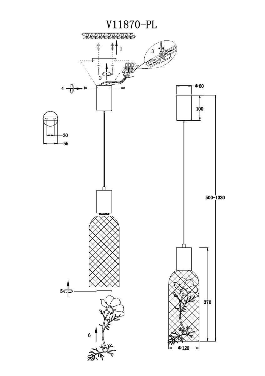 Подвесной светильник Moderli Ophelia V11870-PL