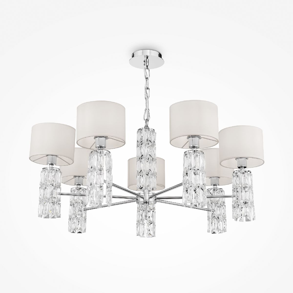 Подвесная люстра с абажуром из ткани Maytoni Talento DIA008PL-07CH