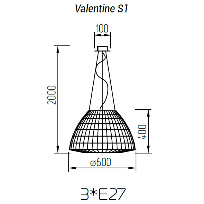 Подвесной светильник на натяжной потолок TopDecor Valentine S1 01 03p