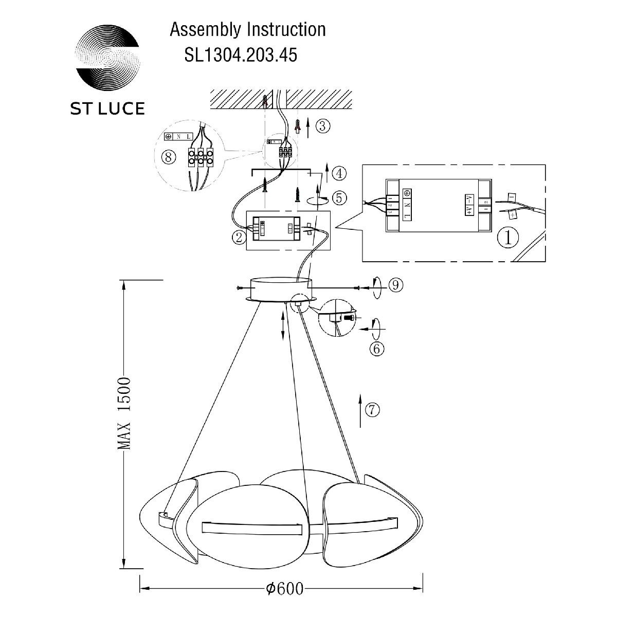 Подвесная люстра ST Luce Etoile SL1304.203.45