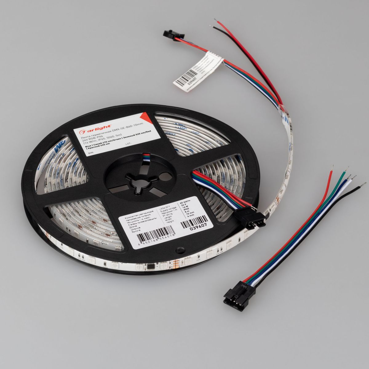 Светодиодная лента герметичная Arlight DMX-SE-B60-10mm 24V RGB-PX6 (14 W/m, IP65, 5m) 039607(1)
