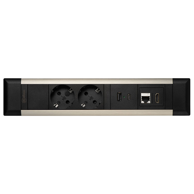 Блок розеток (2 секции, USB + type C + RJ45 + HDMI) Mebax 00-00002593