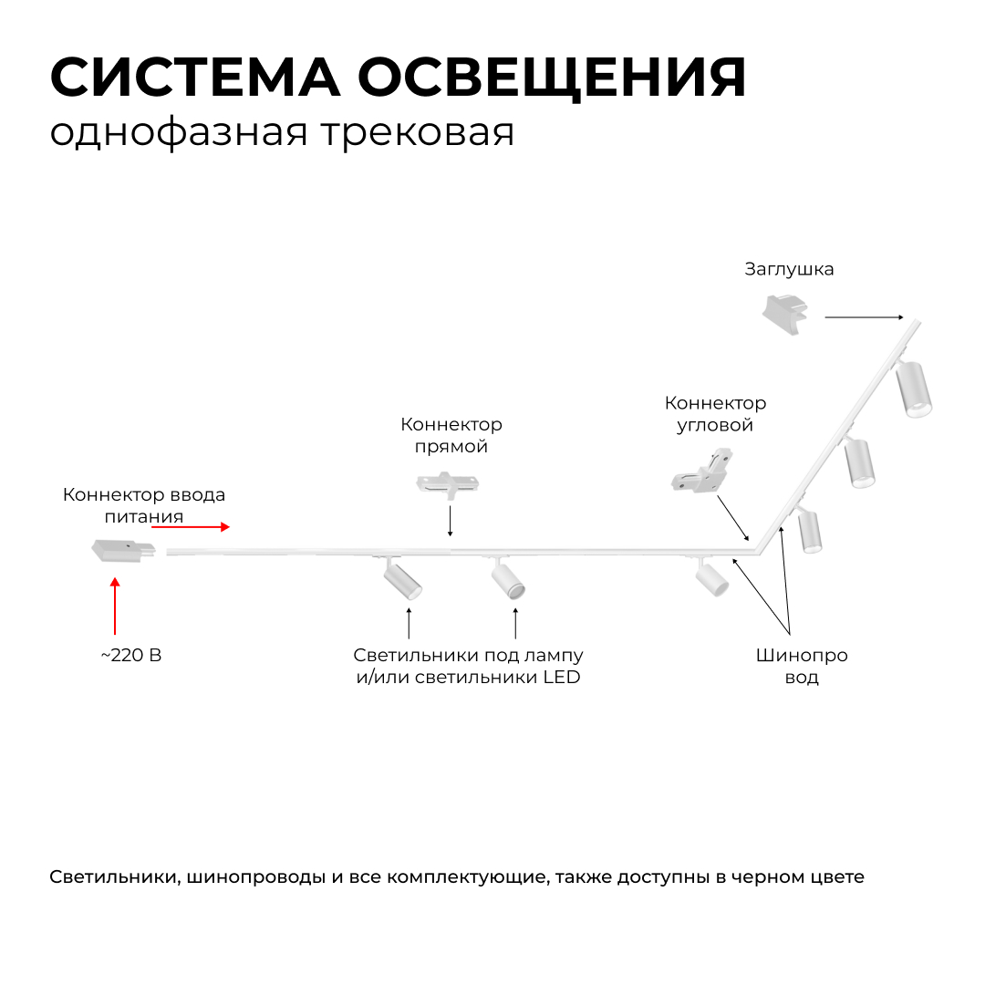 Трековый однофазный светильник Apeyron 16-73