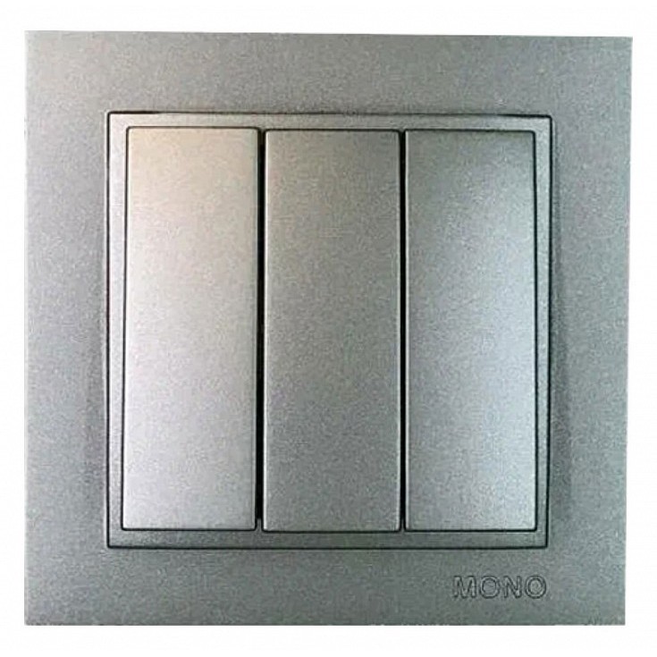 Выключатель трехклавишный Mono Electric Despina 10A 250В антрацит 102-242422-114
