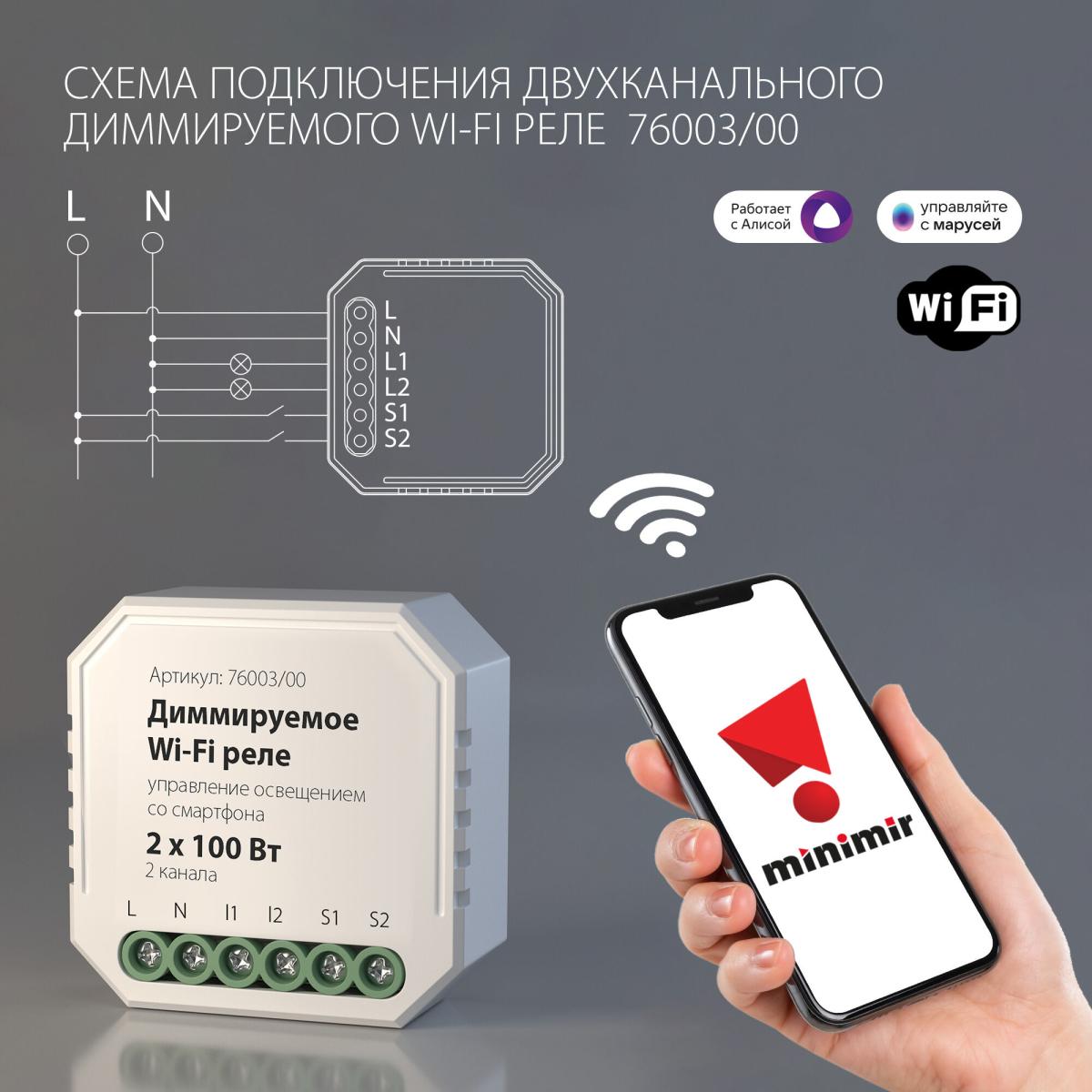 Диммируемое Wi-Fi реле Elektrostandard WF 4690389171628 76003/00 a054334