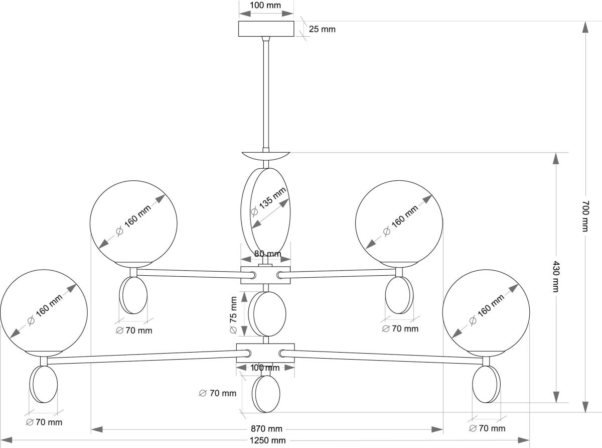 Подвесная люстра Kutek Dimaro DIM-ZWL-4(BN)