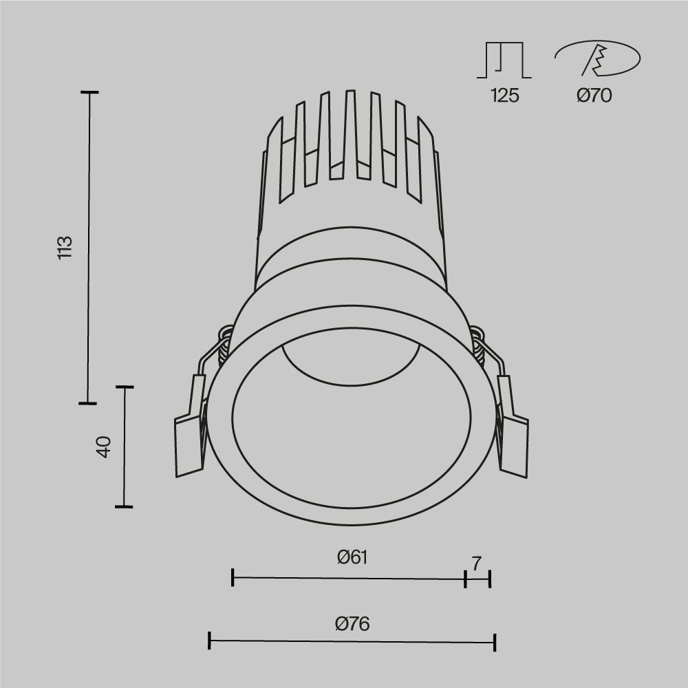 Встраиваемый светильник Maytoni Technical Dip DL118-15W-3K-B