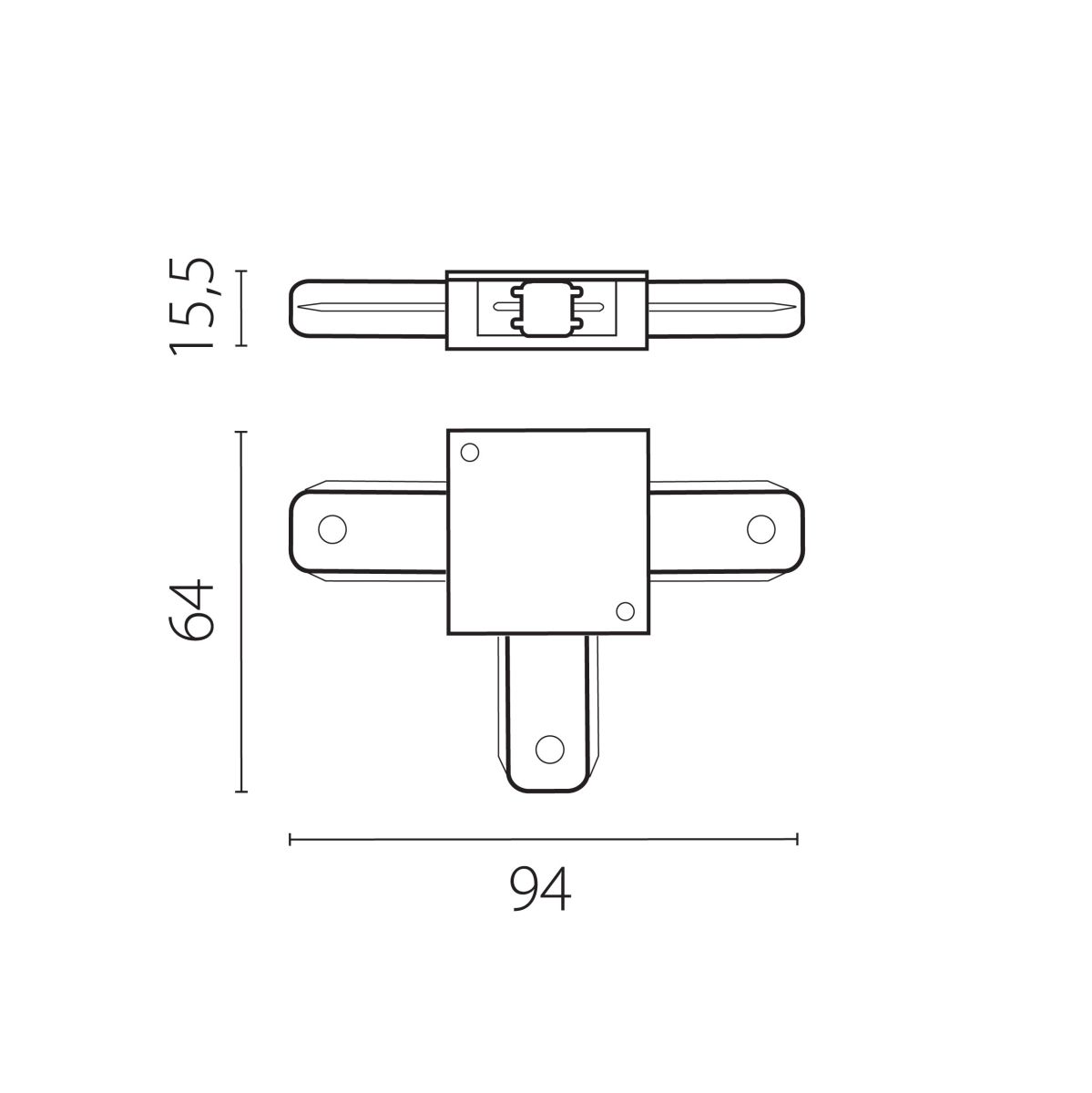 Соединитель трековый T-образный к 50202X-P, 50203X-P Lightstar Barra 502136-P
