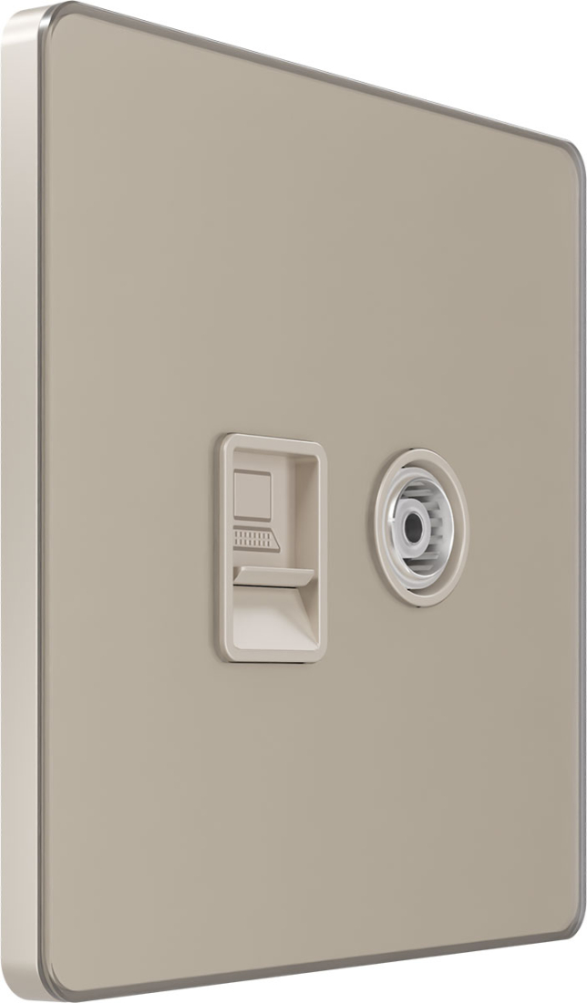 Розетка информационная TV/FM и RJ-45 кат.5е Systeme Electric Systeme Infinity Песчаный берег FSE000589