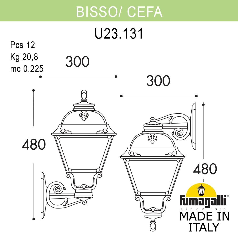 Уличный настенный светильник Fumagalli Cefa U23.131.000.VXF1RDN