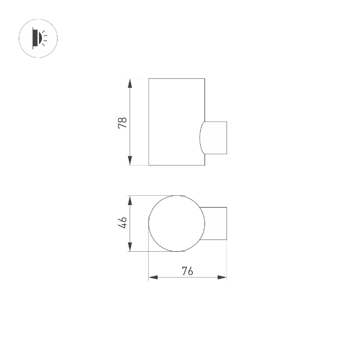 Уличный настенный светильник Arlight LGD-RAY-WALL-R46-3W Warm3000 033310(1)