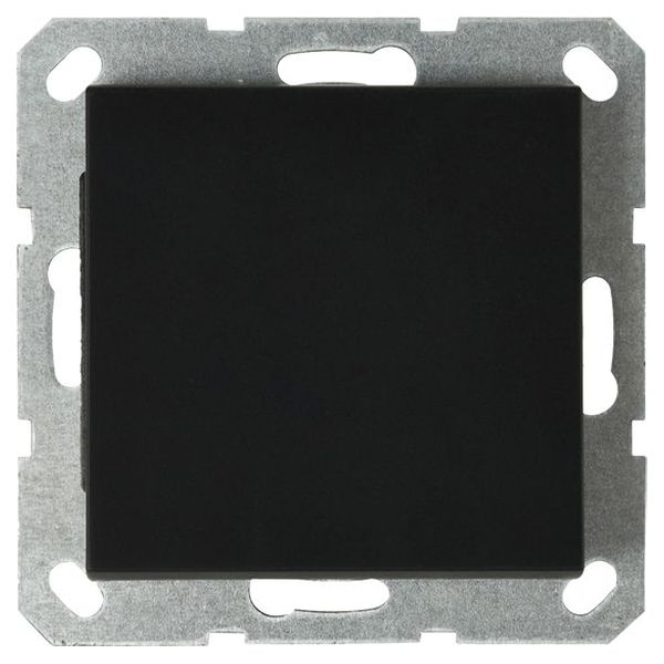 Выключатель одноклавишный Jasmart с накладкой 10A 250V черный матовый (soft touch) G3011PB