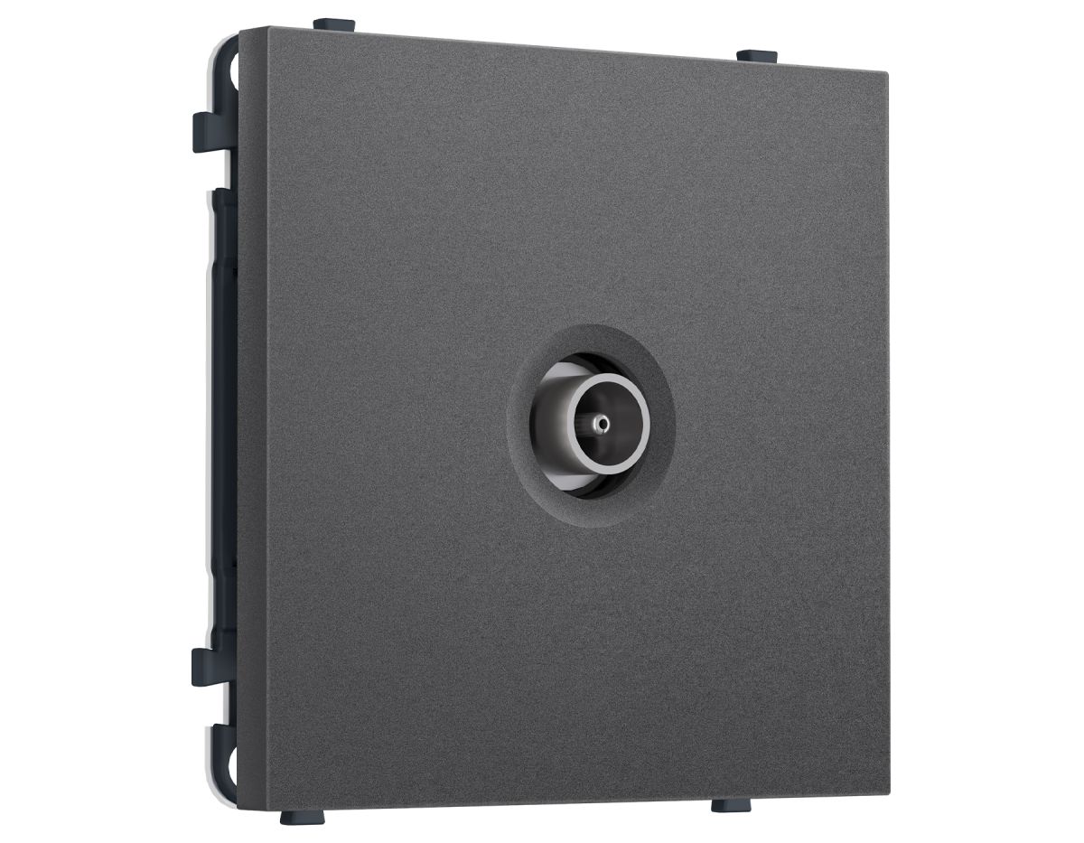 Комплект механизма TV розетки оконечной SIGMA Антрацит серый 50-870 MHz 1dB QUANT PRO Ambrella Volt MS663010 (SP6630, PR202)