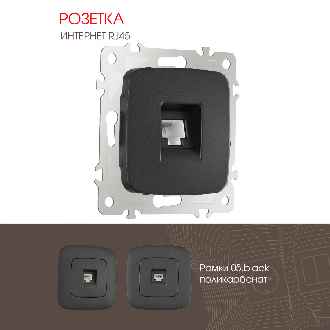 Розетка RJ45 Arte Milano 205.45-1.black