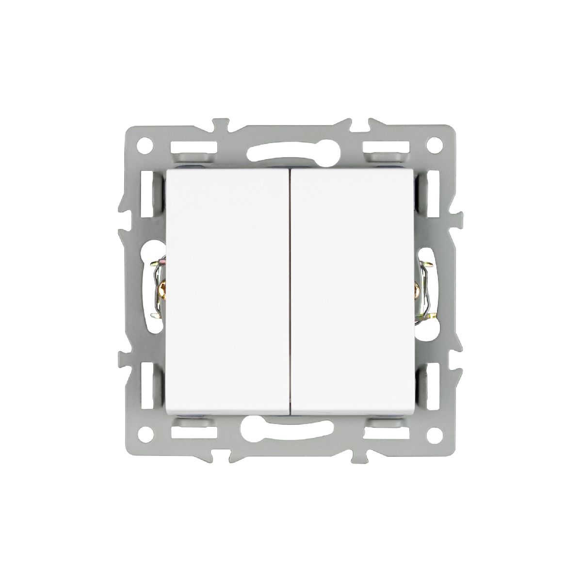 Механизм выключателя двухклавишный непроходной Arlight SWT-MK02-PL-WH (250V, 16A) 043724